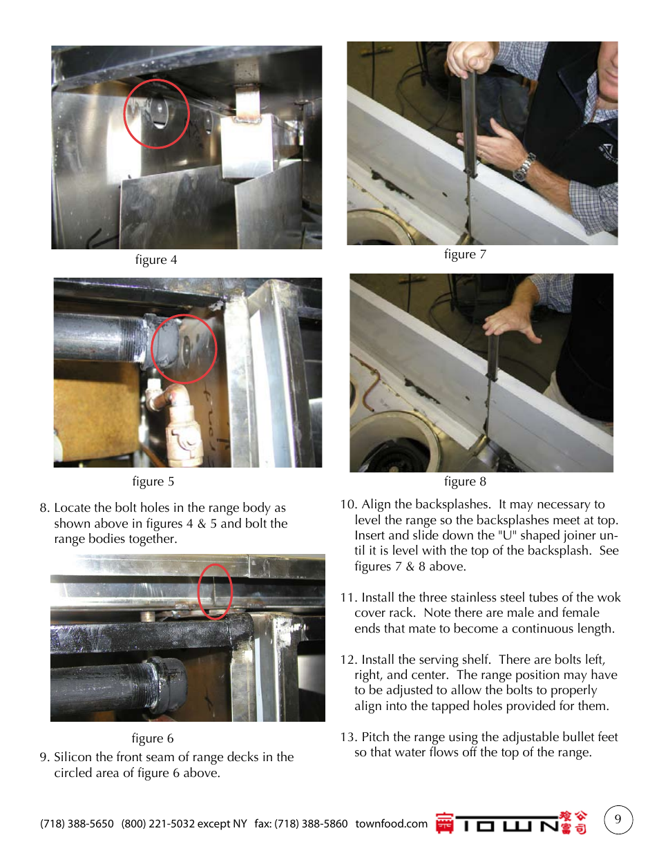 Town One to Six chamber Ranges User Manual | Page 9 / 16
