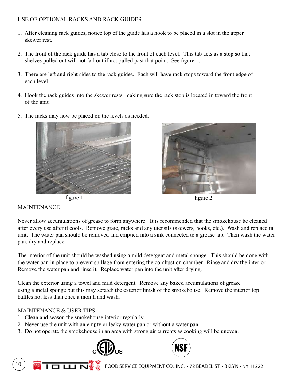 Town MasterRange Smokehouses User Manual | Page 10 / 12