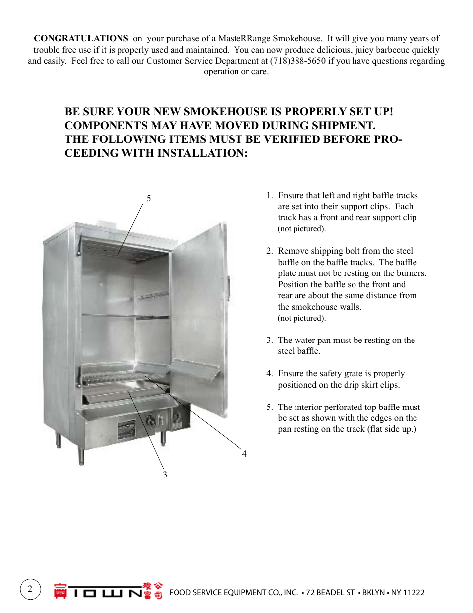 Town MasterRange Smokehouses User Manual | Page 2 / 12