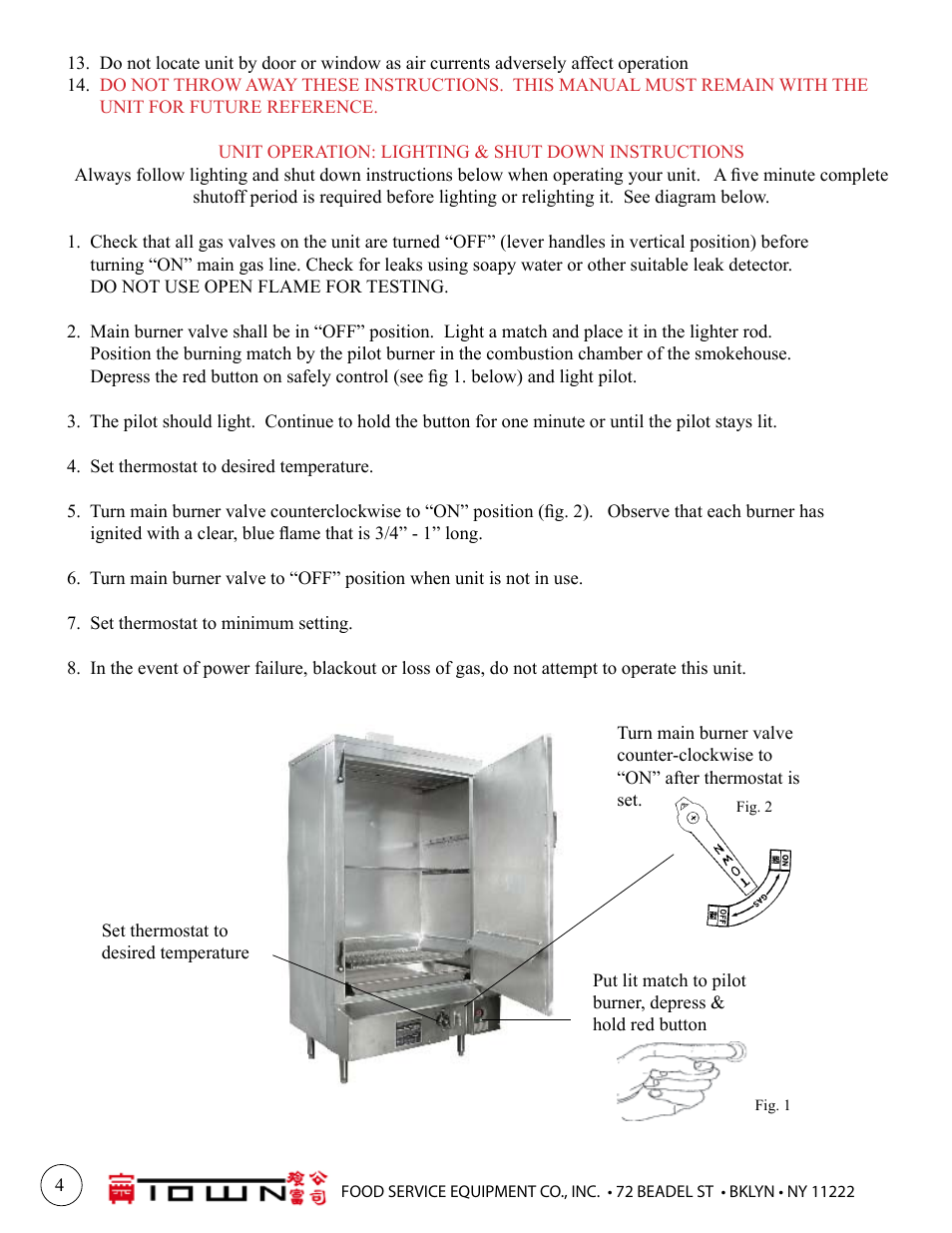 Town MasterRange Smokehouses User Manual | Page 4 / 12