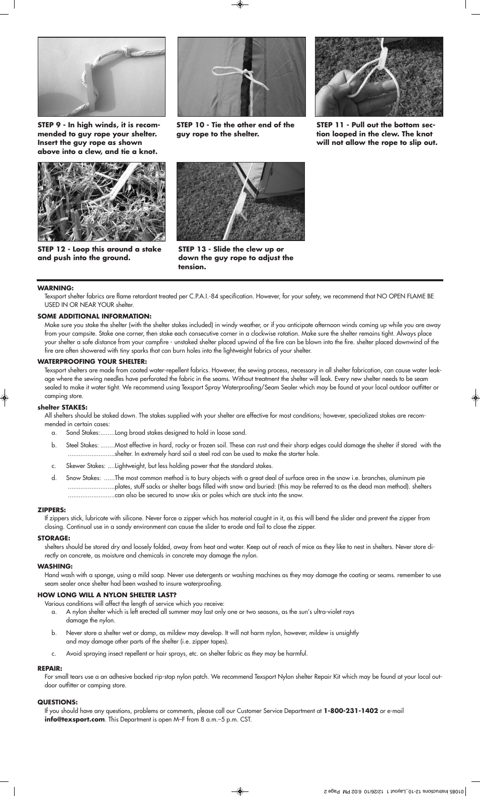 Texsport 01085 Hilo Hut II Shelter User Manual | Page 2 / 2