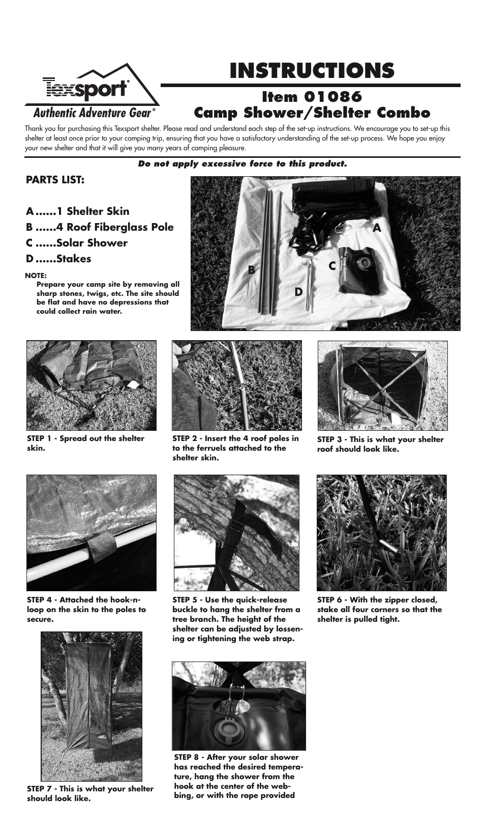 Texsport 01085 Hilo Hut II Shelter User Manual | 1 page