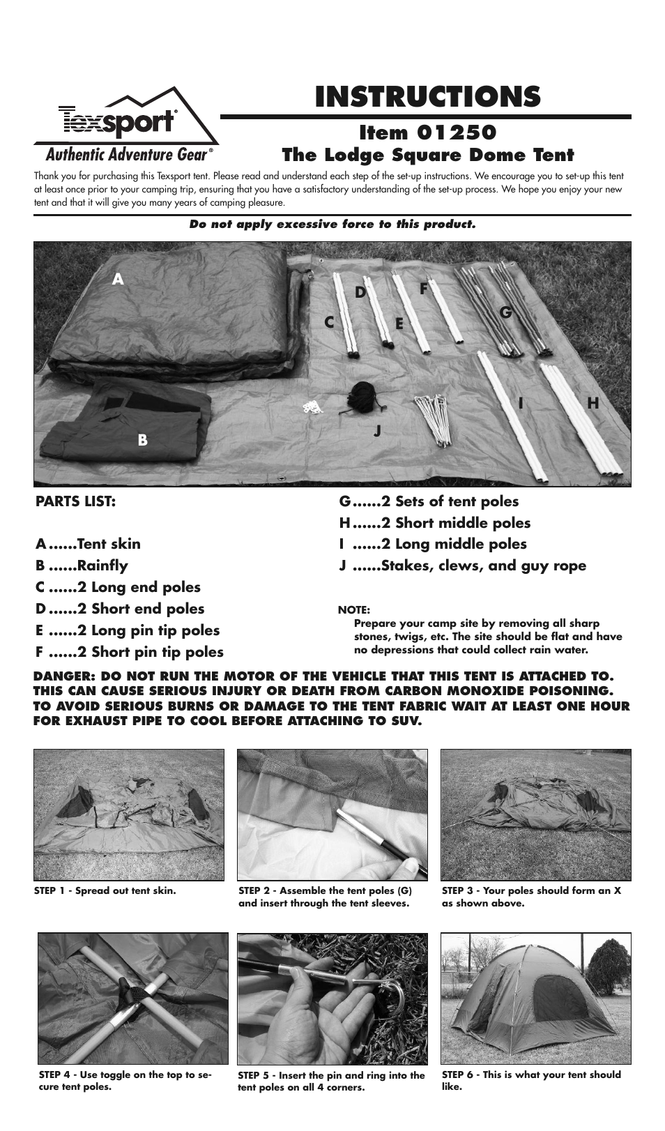 Texsport 01250 The Lodge Tent User Manual | 3 pages