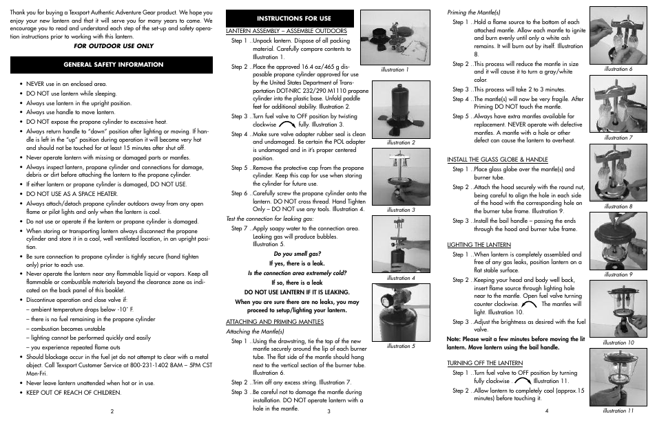 Texsport 14202 Double Mantle Propane Lantern User Manual | 2 pages