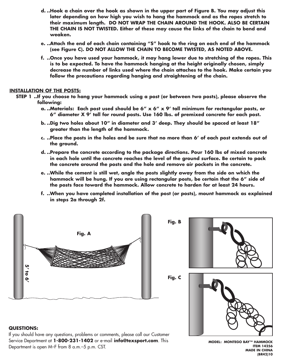 Texsport 14256 Montego Ba Hammock User Manual | Page 2 / 2