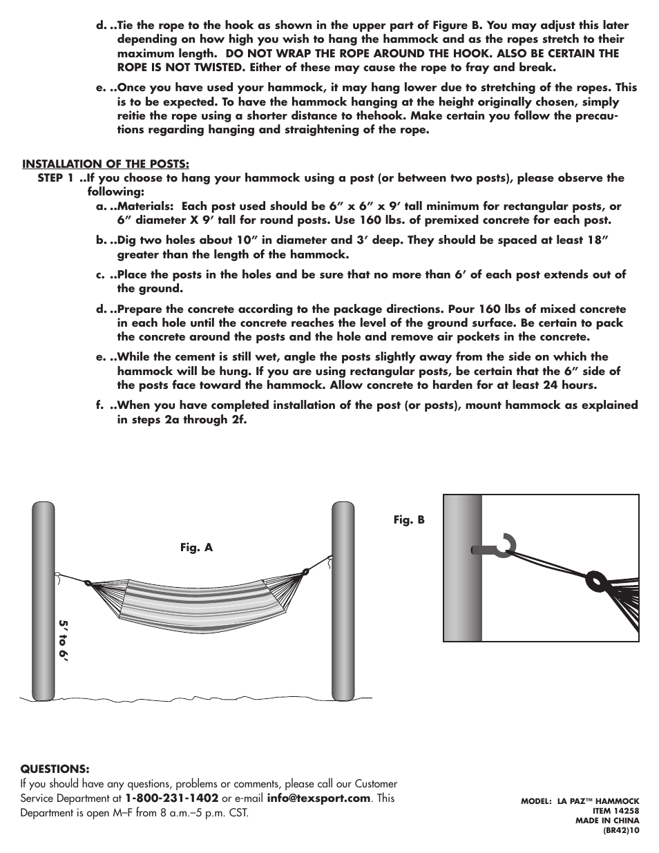 Texsport 14258 La Pa Hammock User Manual | Page 2 / 2