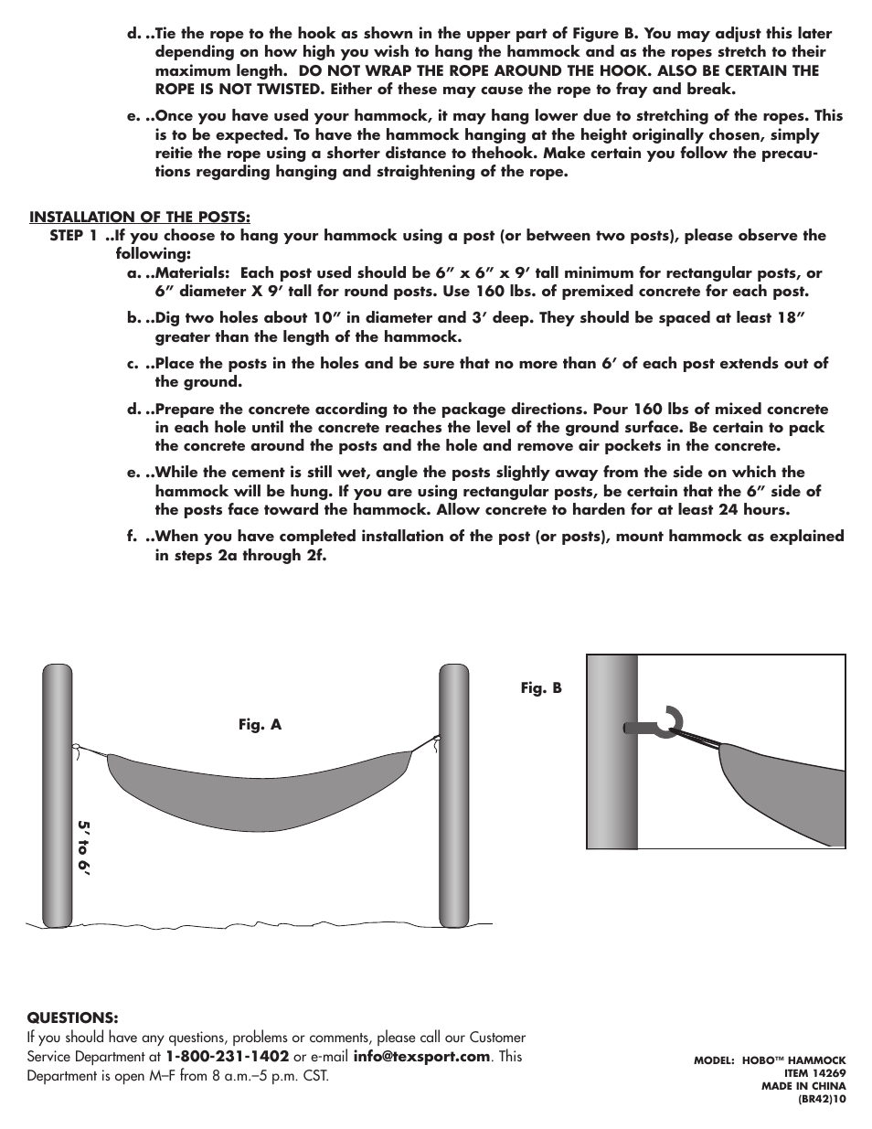 Texsport 14269 Hobo Hammock II User Manual | Page 2 / 2