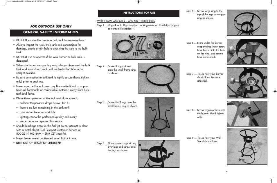 Texsport 14444 Wok Package User Manual | 2 pages
