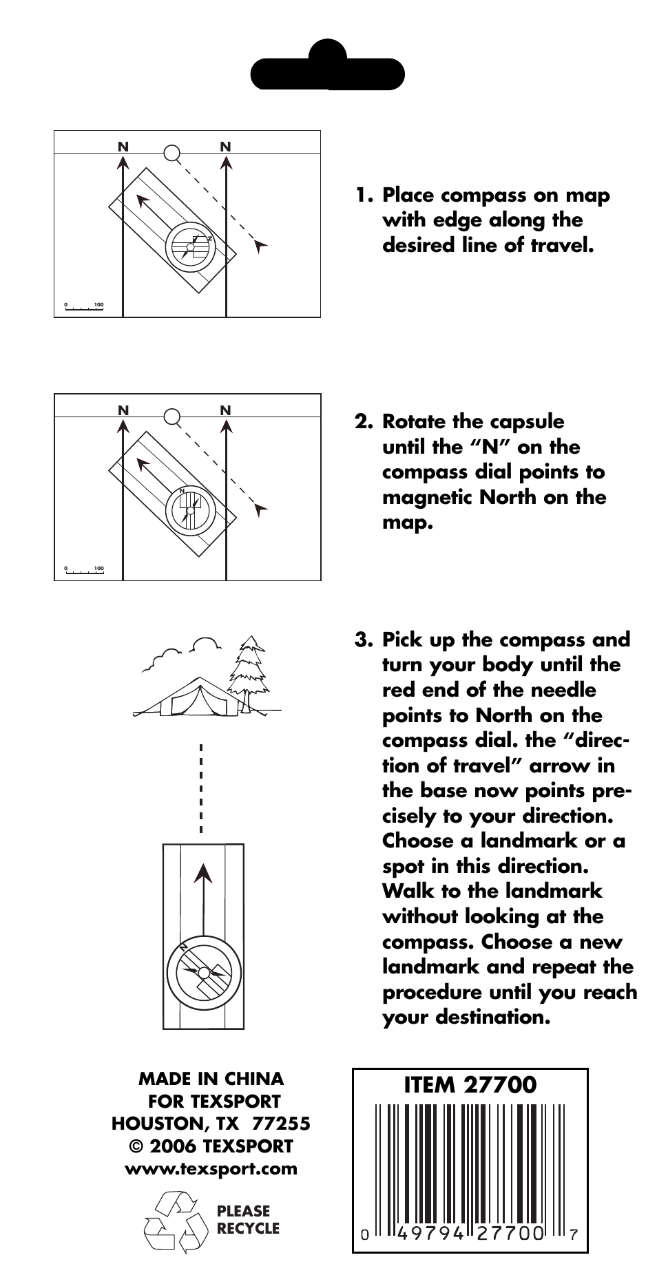 Texsport 22770 Deluxe Compass User Manual | 1 page