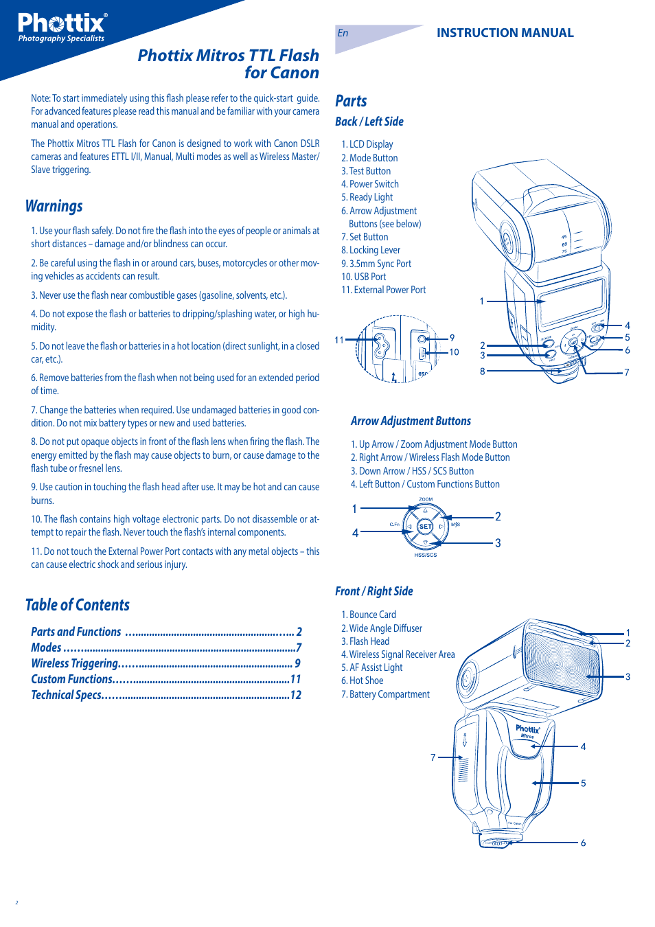 Phottix Mitros for Canon User Manual | Page 2 / 102