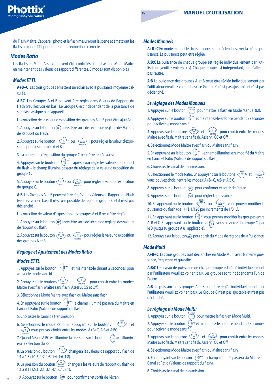 Modes ratio | Phottix Mitros for Canon User Manual | Page 32 / 102