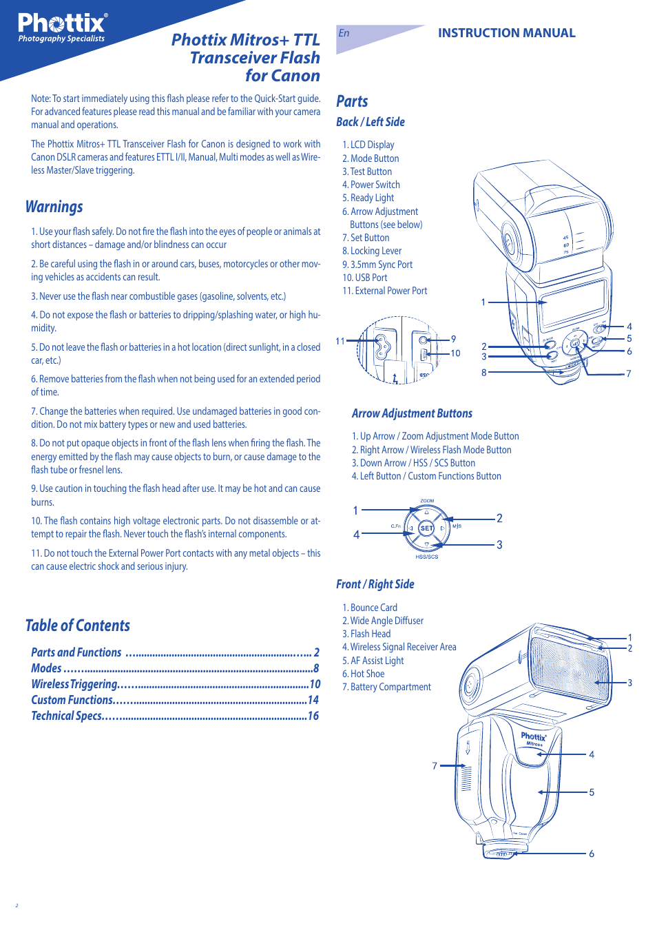 Phottix Mitros for Canon User Manual | Page 2 / 147