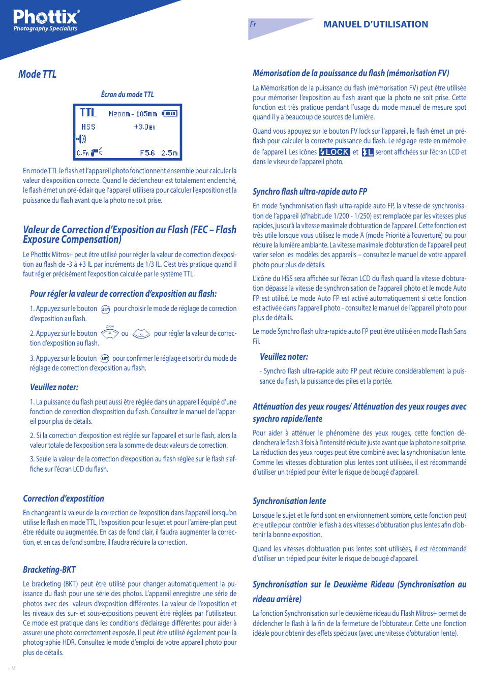 Mode ttl | Phottix Mitros for Nikon User Manual | Page 38 / 134