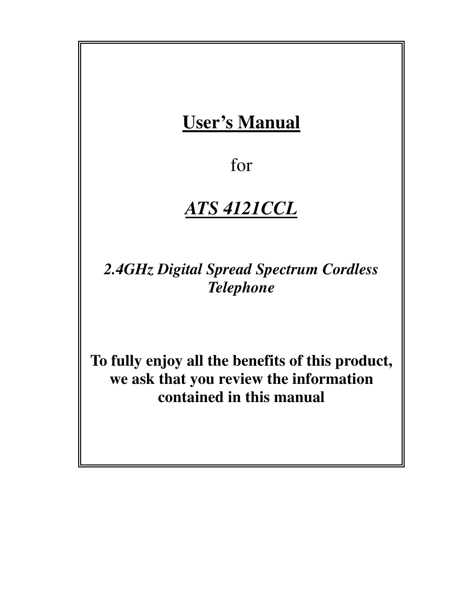 American Telecom ATS 4121CCL User Manual | 28 pages