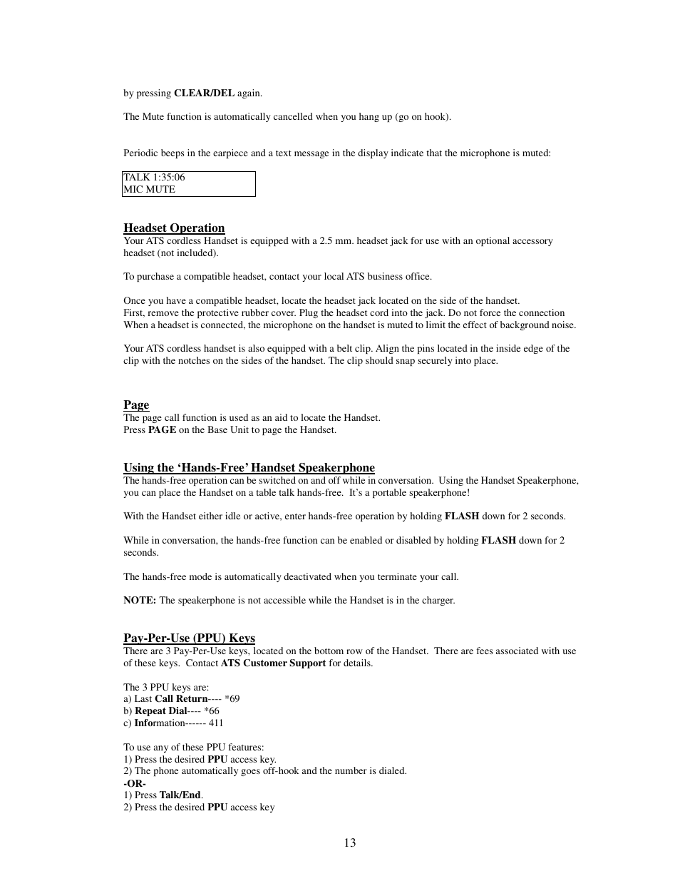 American Telecom ATS 4121CCL User Manual | Page 13 / 28