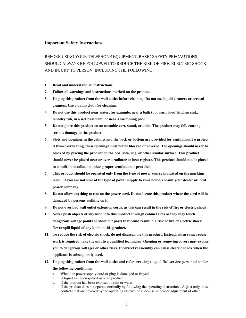 American Telecom ATS 4121CCL User Manual | Page 3 / 28