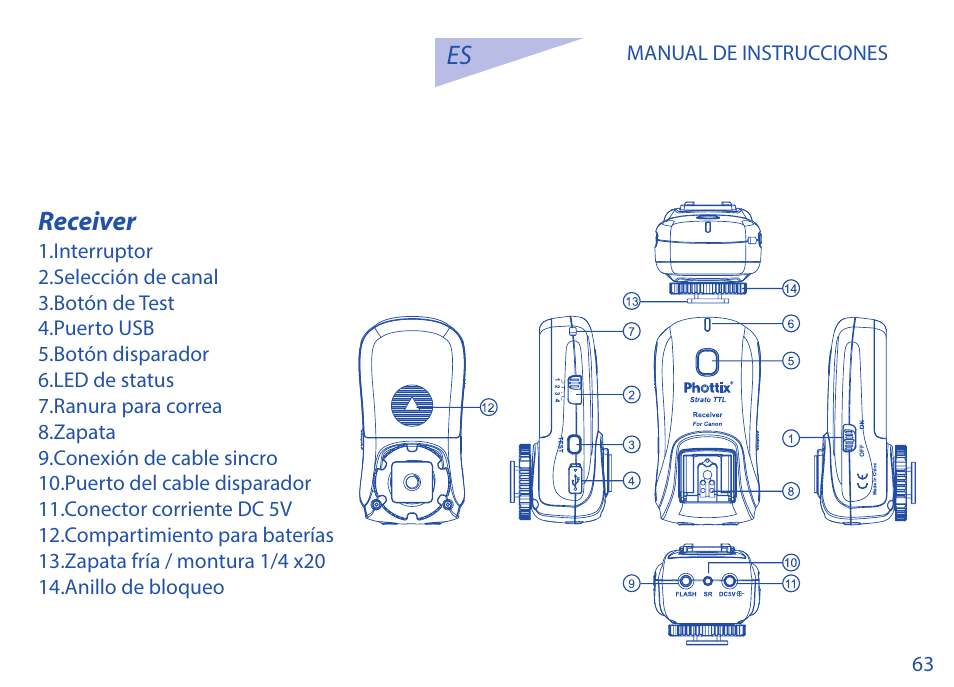 Es receiver | Phottix Strato TTL for Canon User Manual | Page 63 / 167