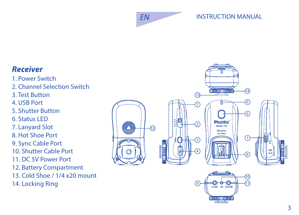 En receiver, 3instruction manual | Phottix Strato TTL for Nikon User Manual | Page 3 / 160