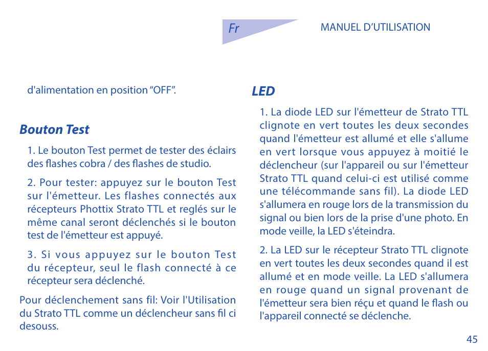 Bouton test | Phottix Strato TTL for Nikon User Manual | Page 45 / 160