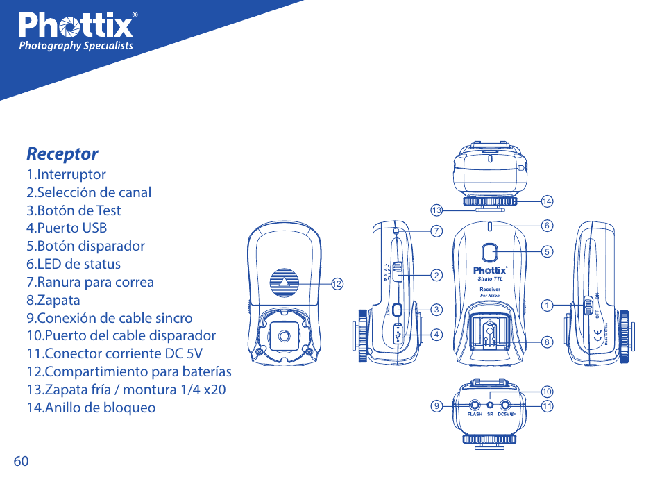 Receptor | Phottix Strato TTL for Nikon User Manual | Page 60 / 160