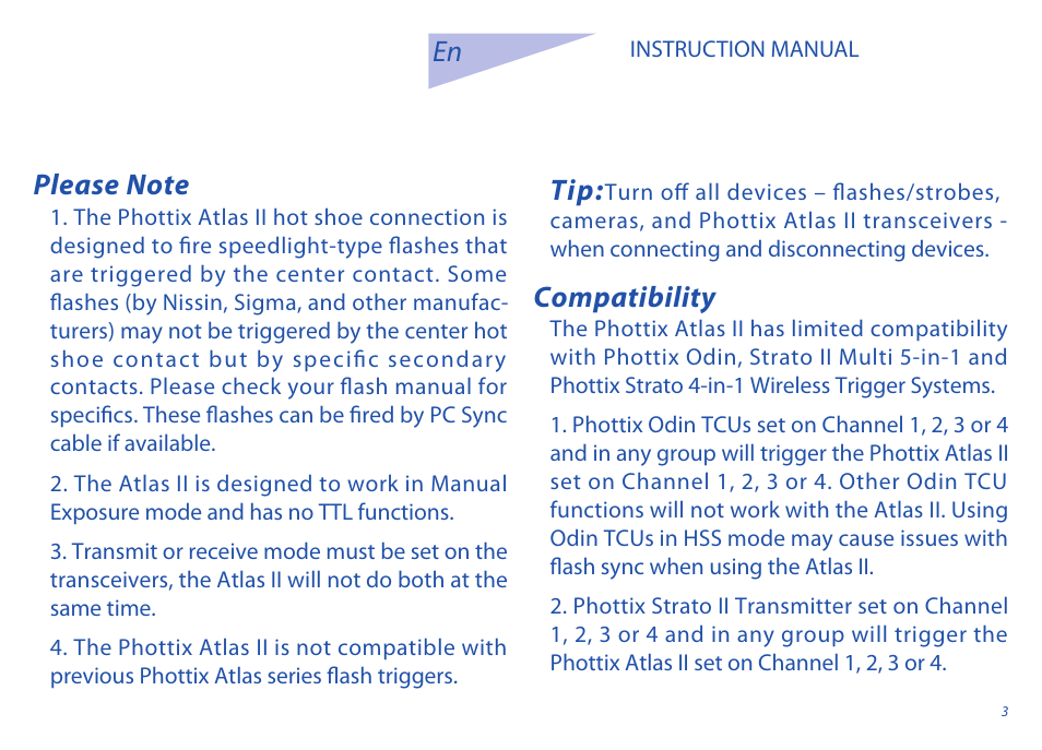 Phottix Atlas II User Manual | Page 3 / 94