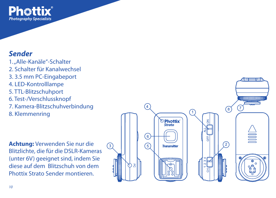 Sender | Phottix Strato User Manual | Page 10 / 80