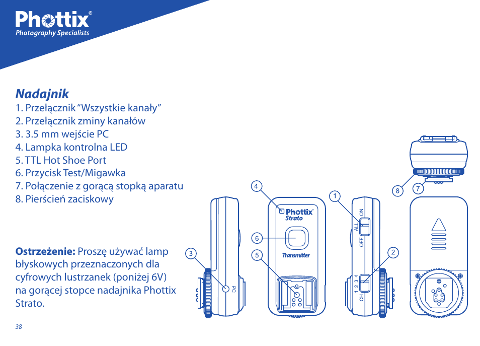 Nadajnik | Phottix Strato User Manual | Page 38 / 80