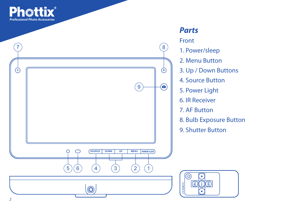 Parts | Phottix Hector 9HD User Manual | Page 2 / 58