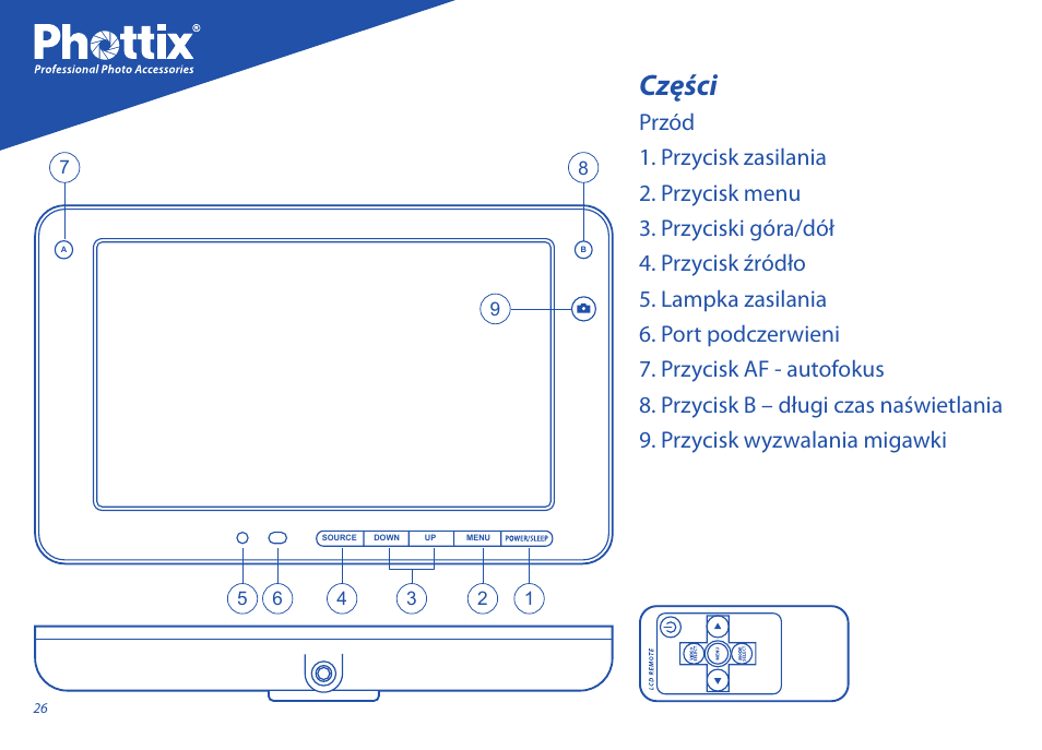 Części | Phottix Hector 9HD User Manual | Page 26 / 58