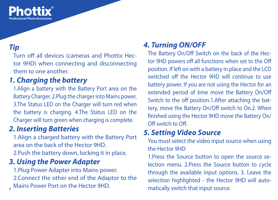 Phottix Hector 9HD User Manual | Page 4 / 58