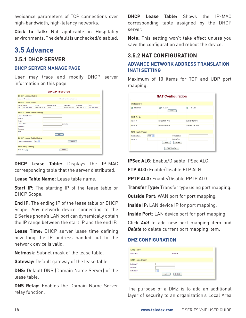 5 advance | Teledex E Series User Manual | Page 18 / 32