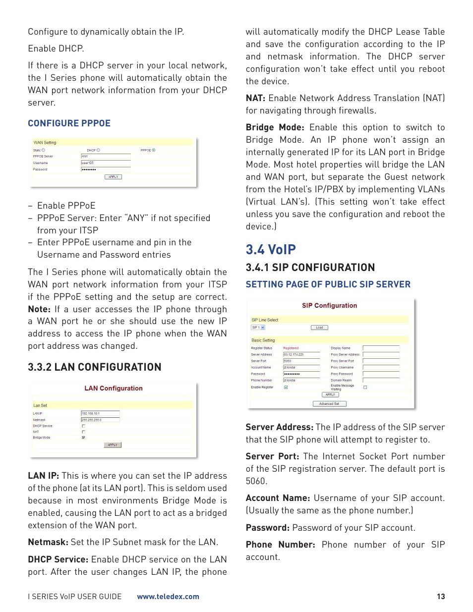 4 voip | Teledex I Series User Manual | Page 13 / 30