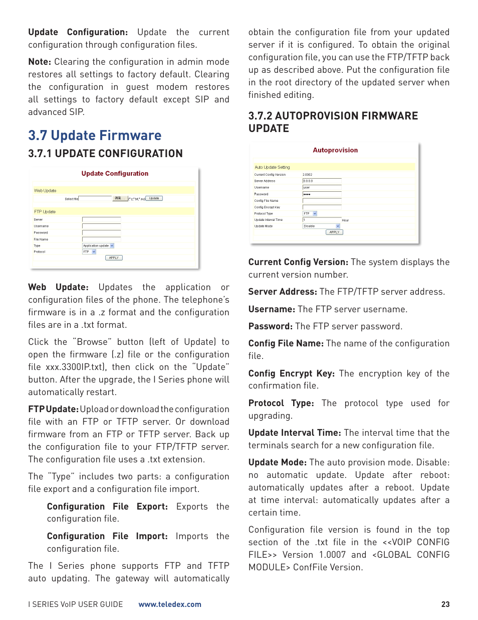 7 update firmware | Teledex I Series User Manual | Page 23 / 30