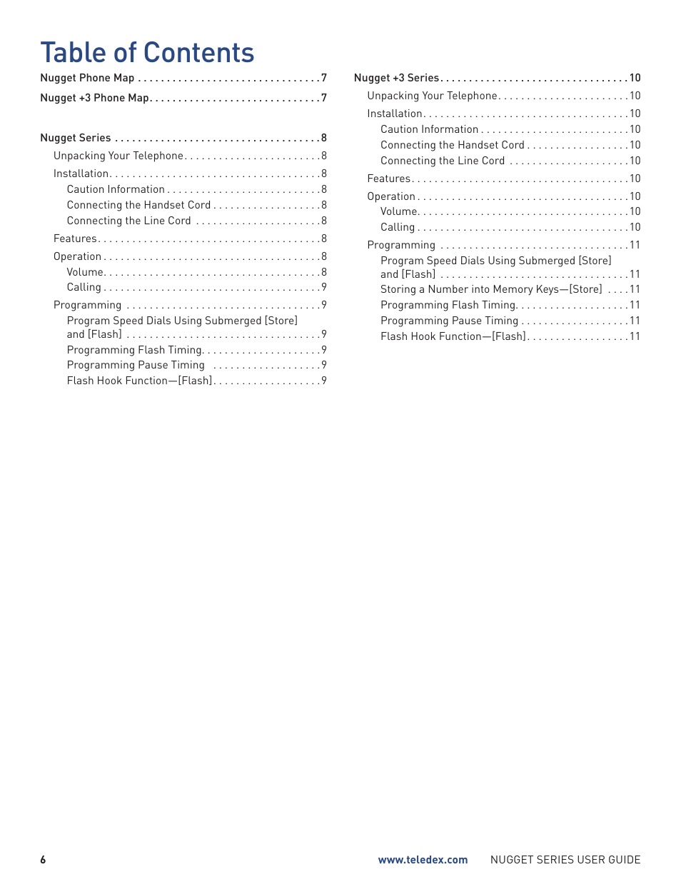 Teledex Nugget Series User Manual | Page 6 / 12