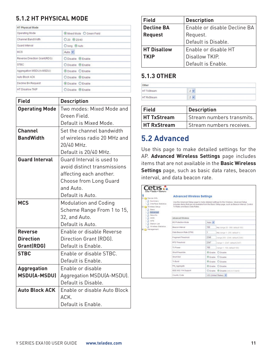 2 advanced | Teledex Y Series User Manual | Page 11 / 28