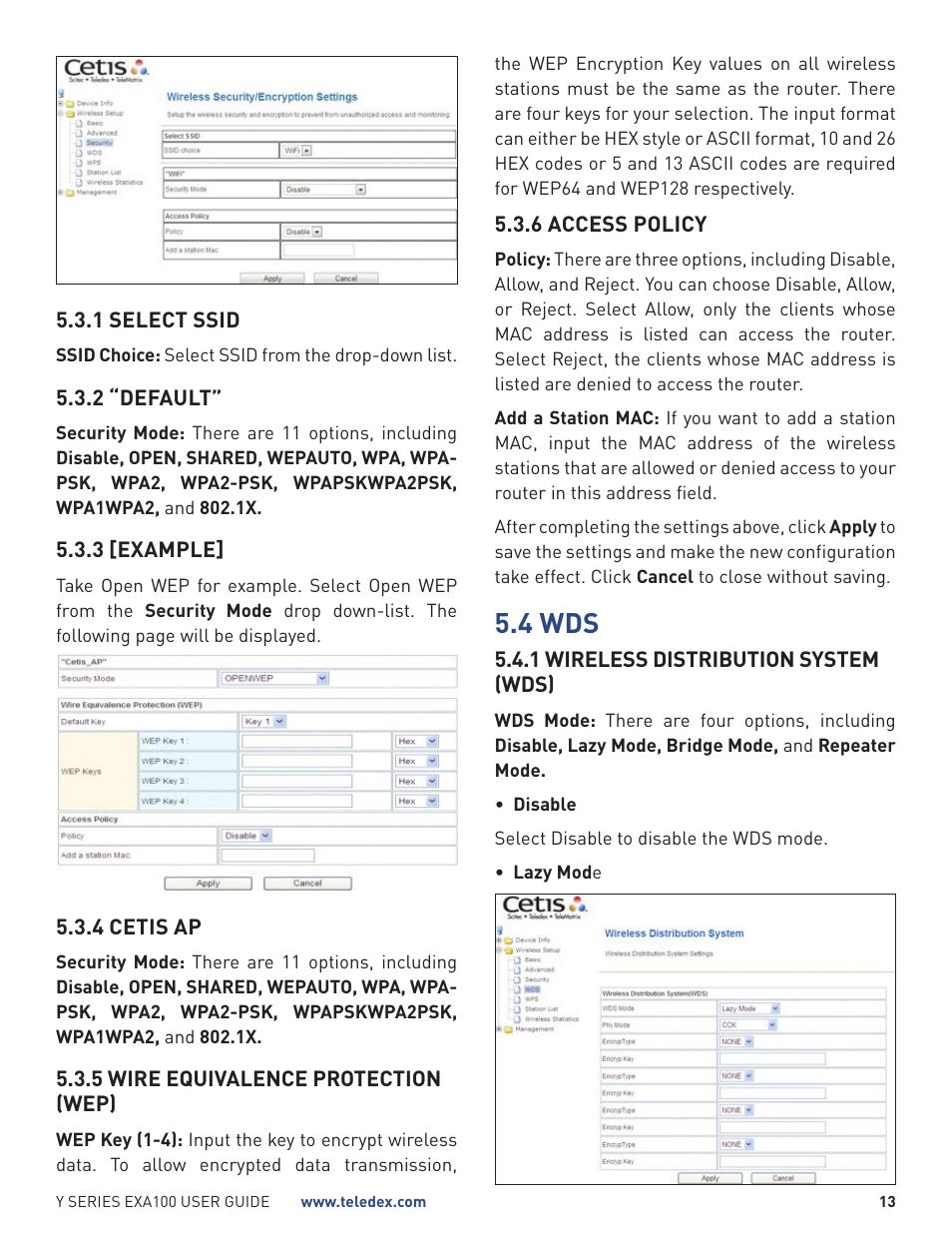 4 wds | Teledex Y Series User Manual | Page 13 / 28