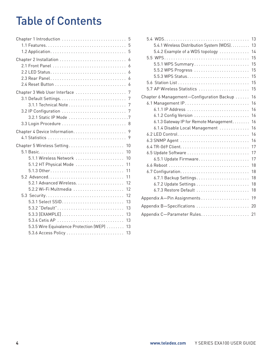 Teledex Y Series User Manual | Page 4 / 28