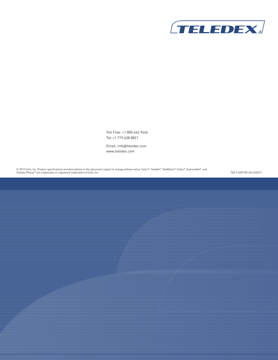 Teledex Y Series User Manual | Page 32 / 32