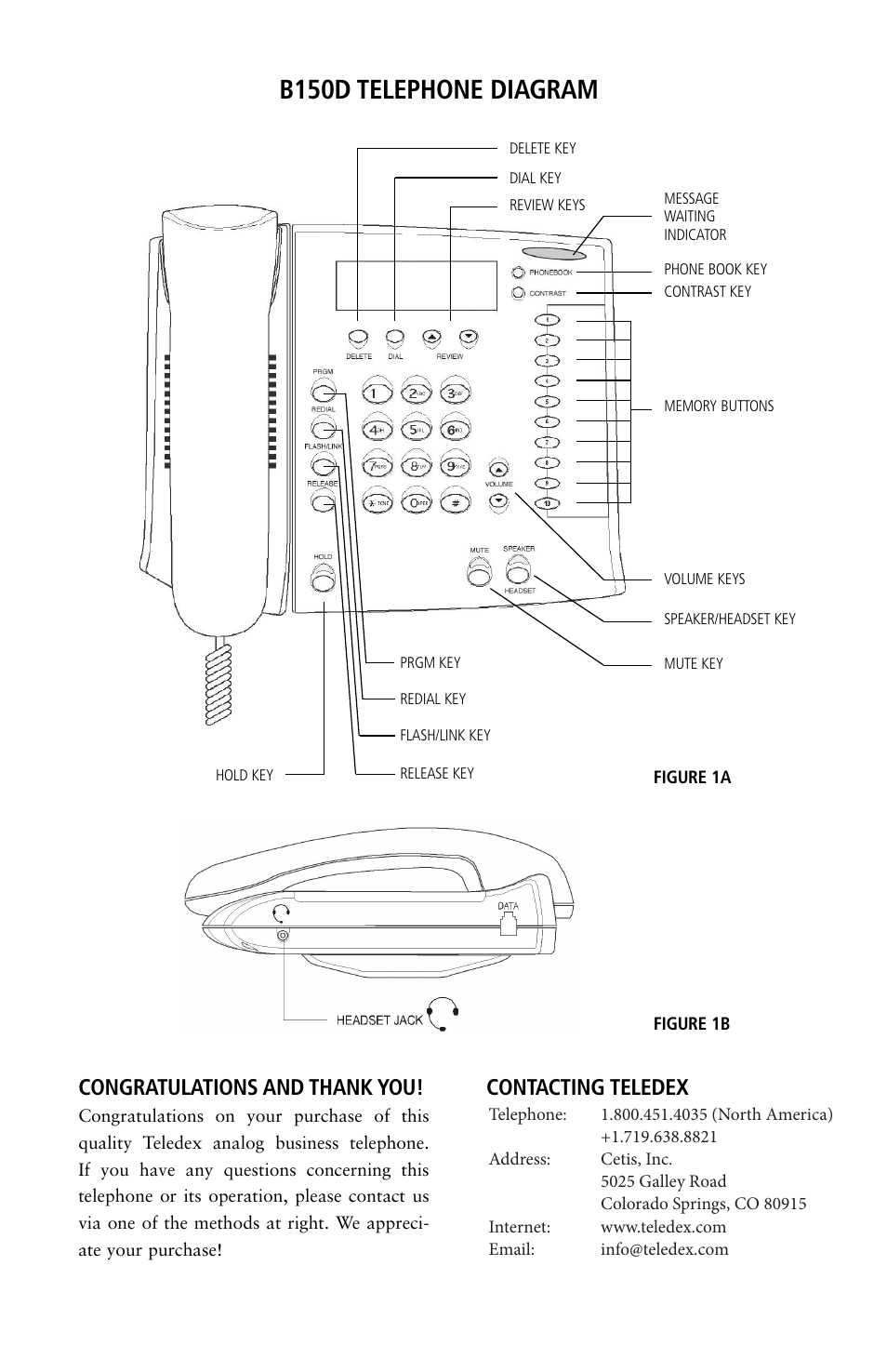 33) important safety instructions, B150d telephone diagram, Contacting teledex | Teledex B-Series User Manual | Page 26 / 84