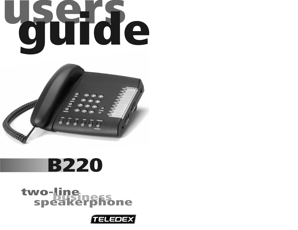 Users guide | Teledex B-Series User Manual | Page 44 / 84