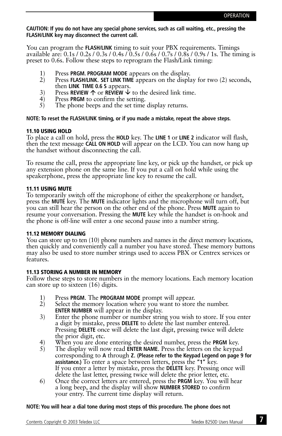 Teledex B-Series User Manual | Page 58 / 84
