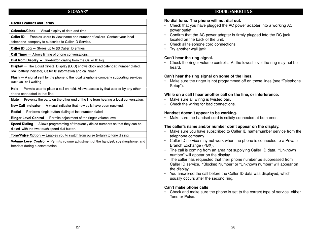 Troubleshooting, Glossary | Teledex B-Series User Manual | Page 84 / 84