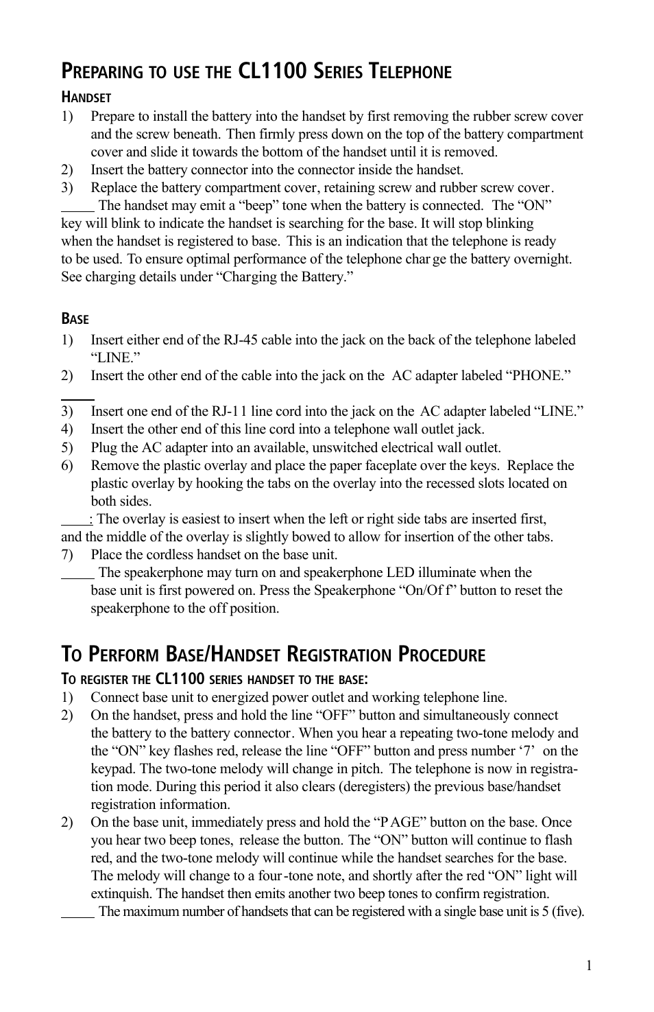 Cl1100 s | Teledex CL Series User Manual | Page 3 / 26