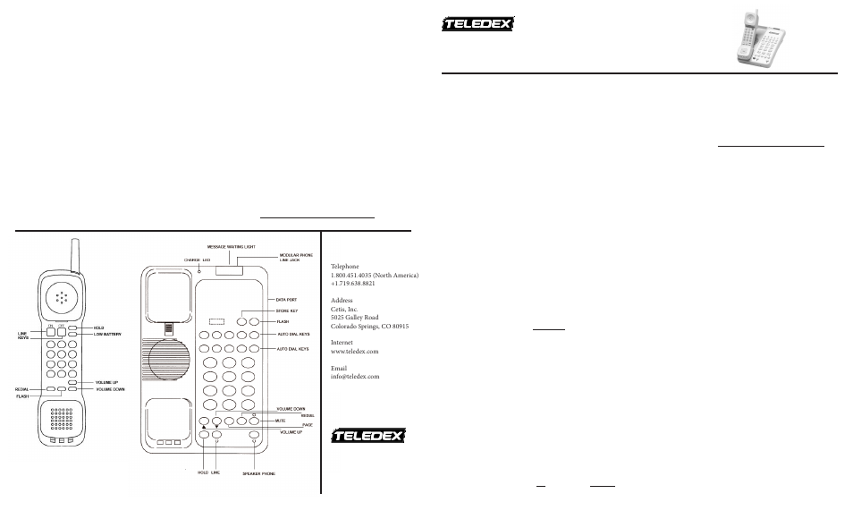 Cl1200 series users guide | Teledex CL Series User Manual | Page 9 / 26