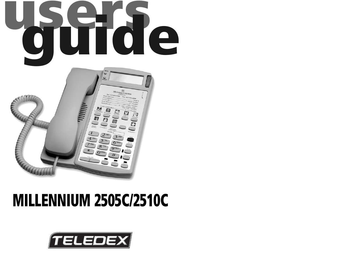 Users guide | Teledex Millennium Series User Manual | Page 4 / 15