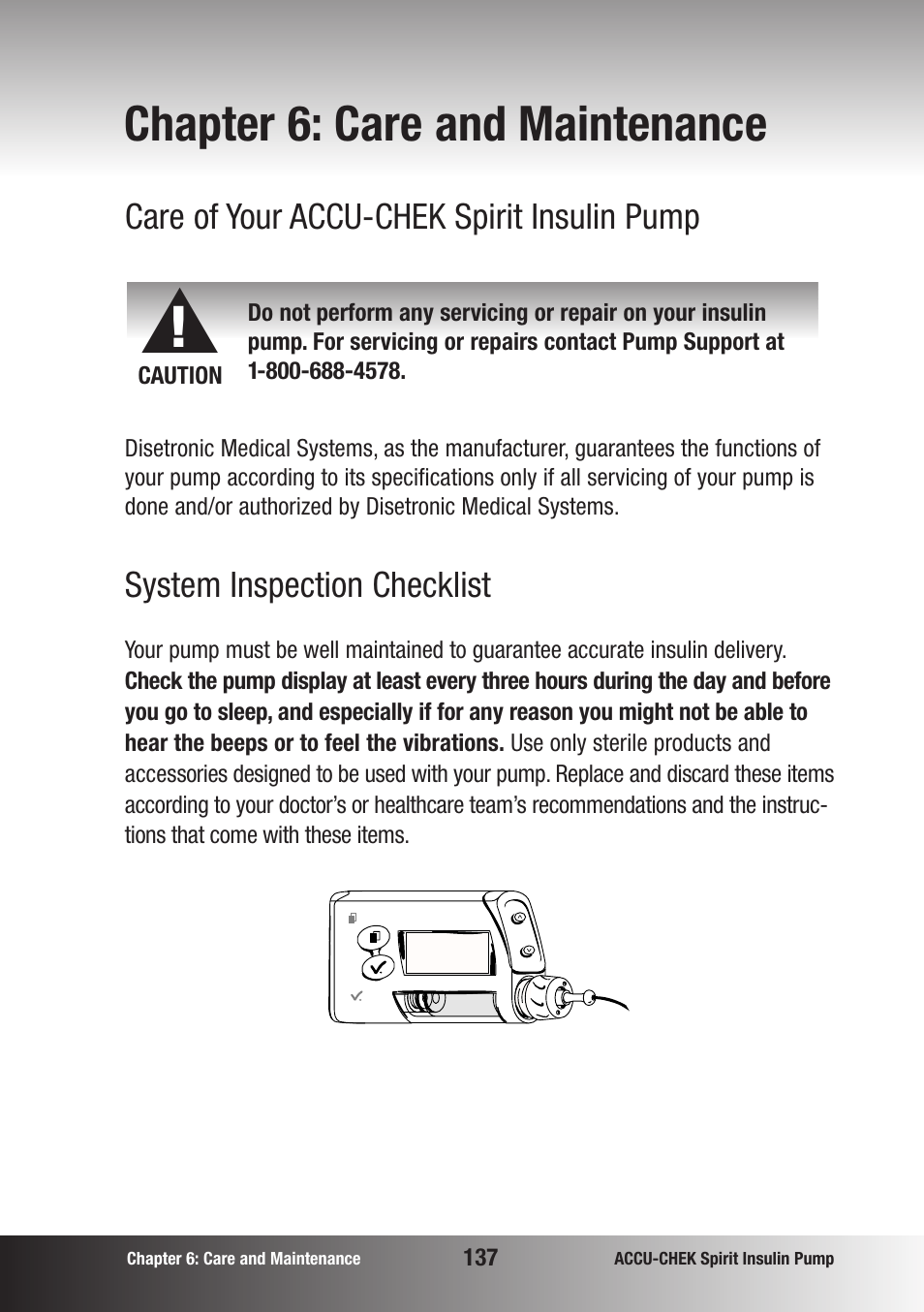 Chapter 6: care and maintenance | Accu-Chek insulin pump User Manual | Page 138 / 200
