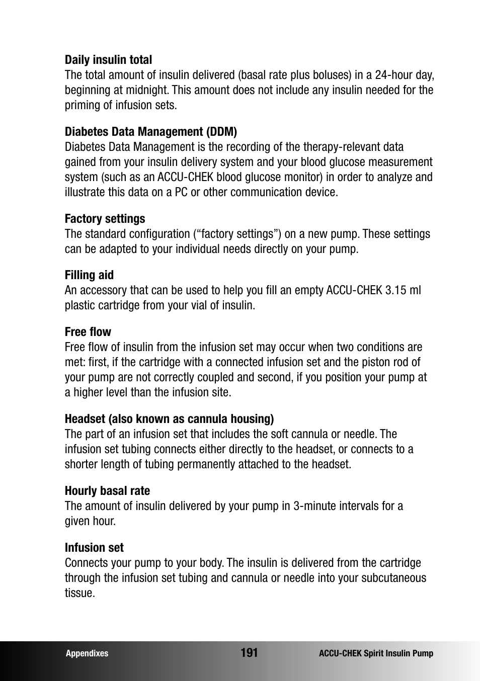 Accu-Chek insulin pump User Manual | Page 192 / 200