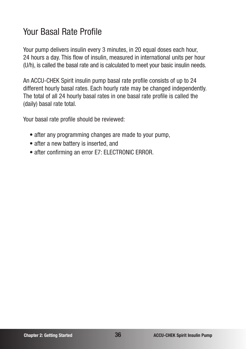 Your basal rate profile | Accu-Chek insulin pump User Manual | Page 37 / 200