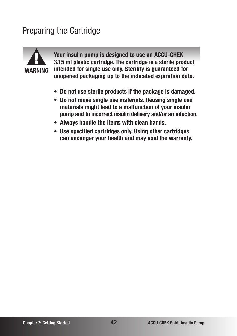 Preparing the cartridge | Accu-Chek insulin pump User Manual | Page 43 / 200