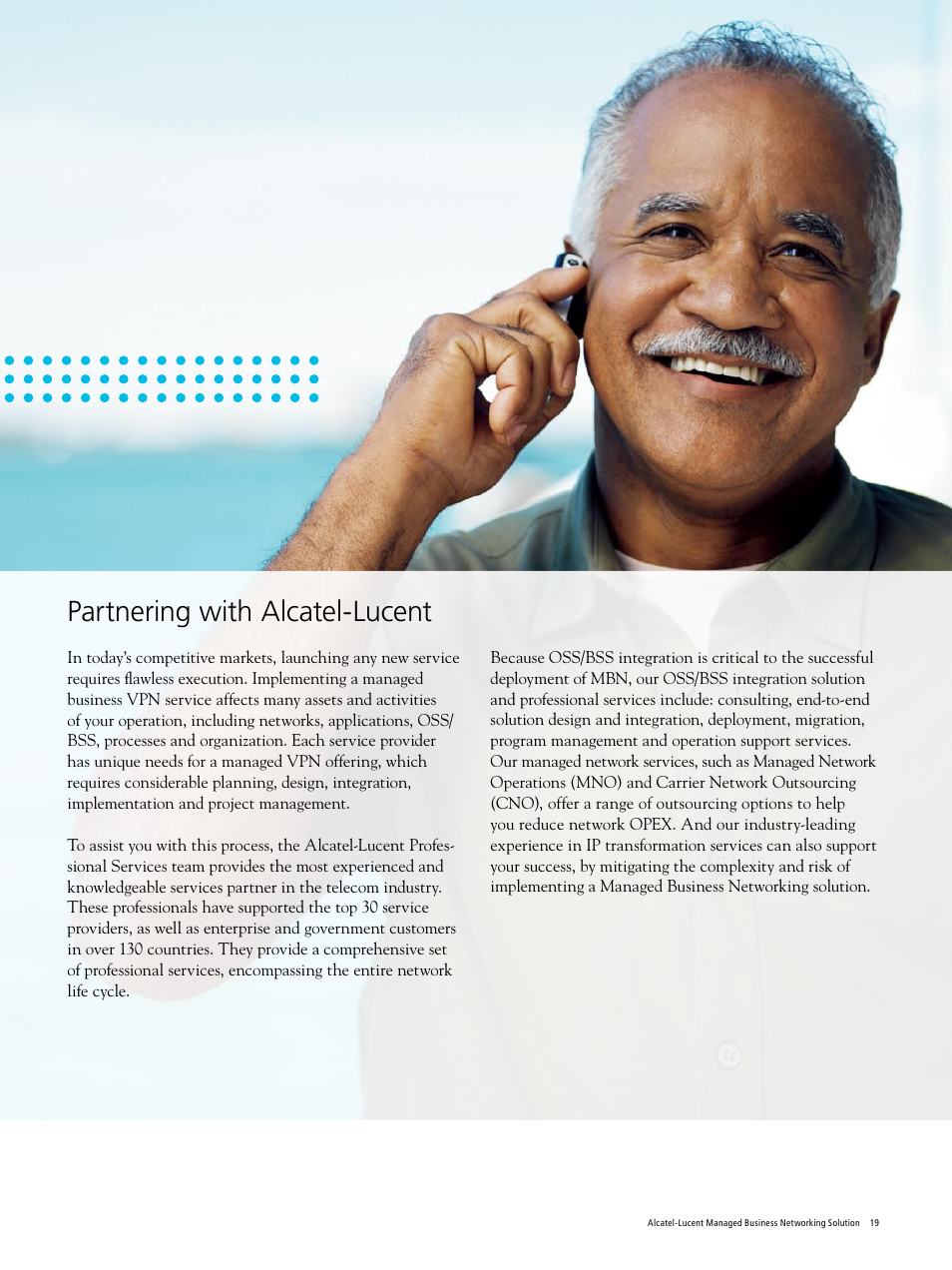 Partnering with alcatel-lucent | Alcatel-Lucent Managed Business Network User Manual | Page 19 / 20